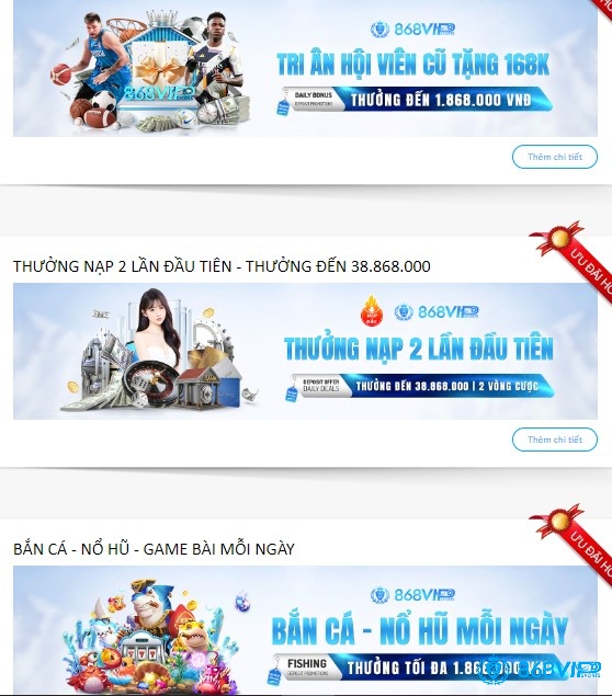 Khuyễn mãi hot hit tại nhà cái 868H thu hút cược thủ